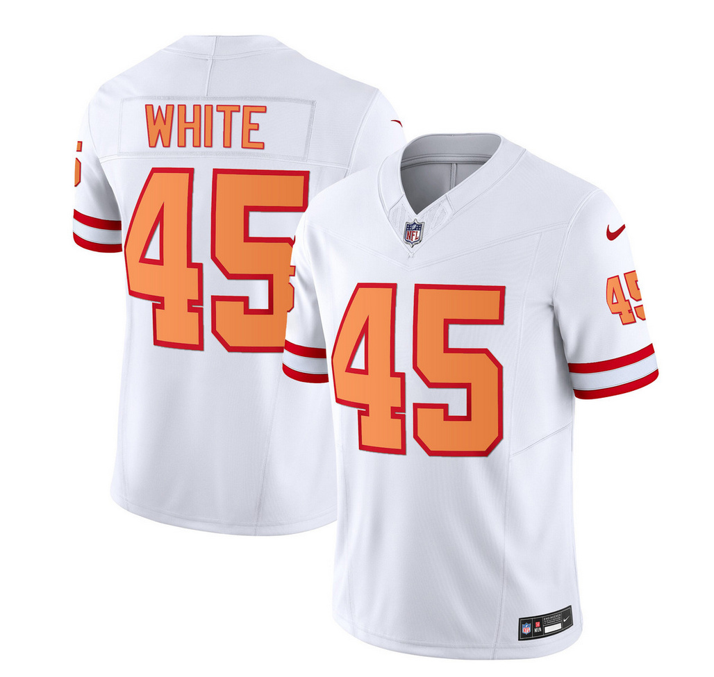 Men's Tampa Bay Buccaneers #45 Devin White Throwback Limited Football Stitched Jersey